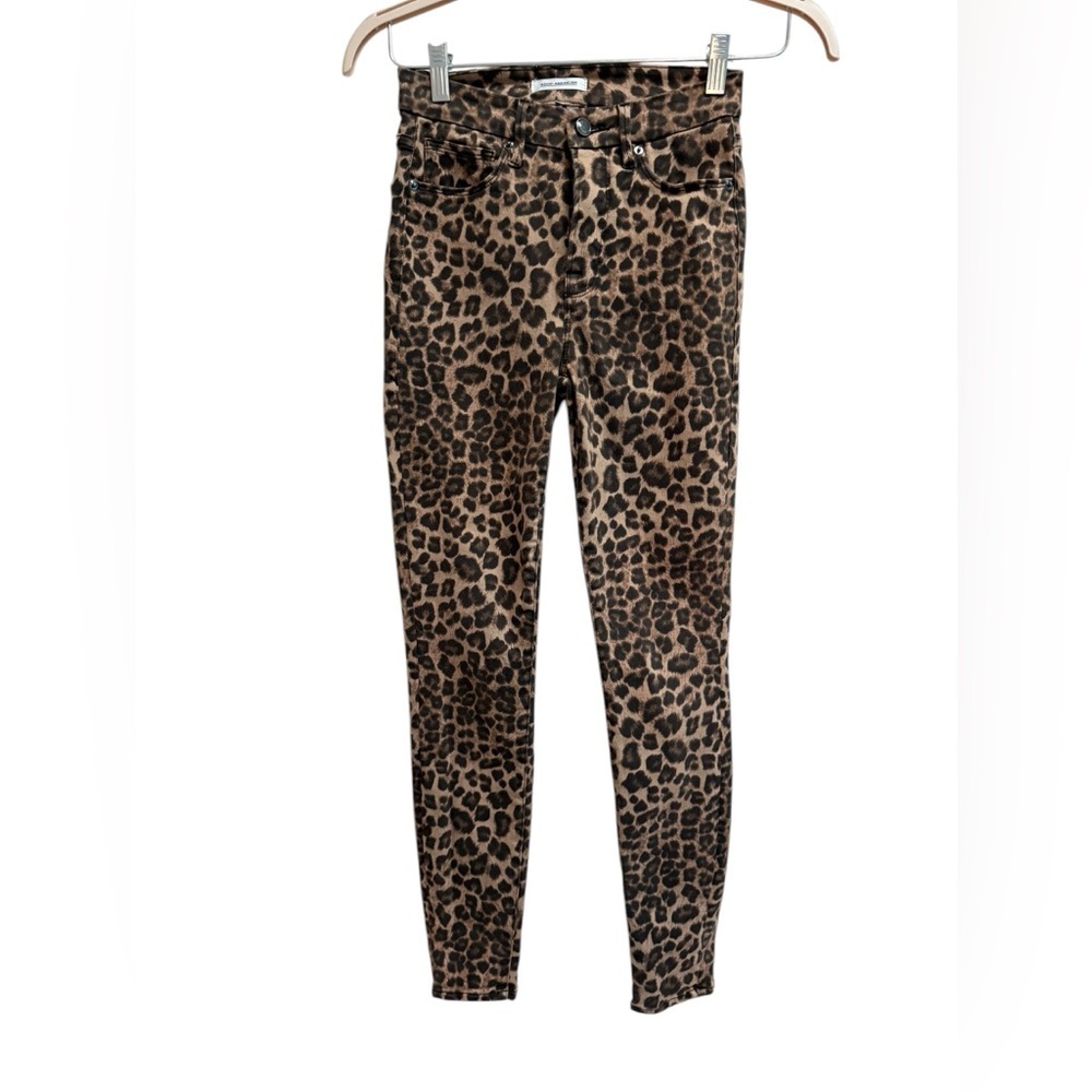 GOOD AMERICAN Women’s Leopard Good Waist Straight Leg Pants - Size 0/26